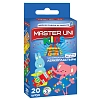 Пластырь MASTER UNI KIDS для детей на полимерной основе бактерицидный, набор, 20шт